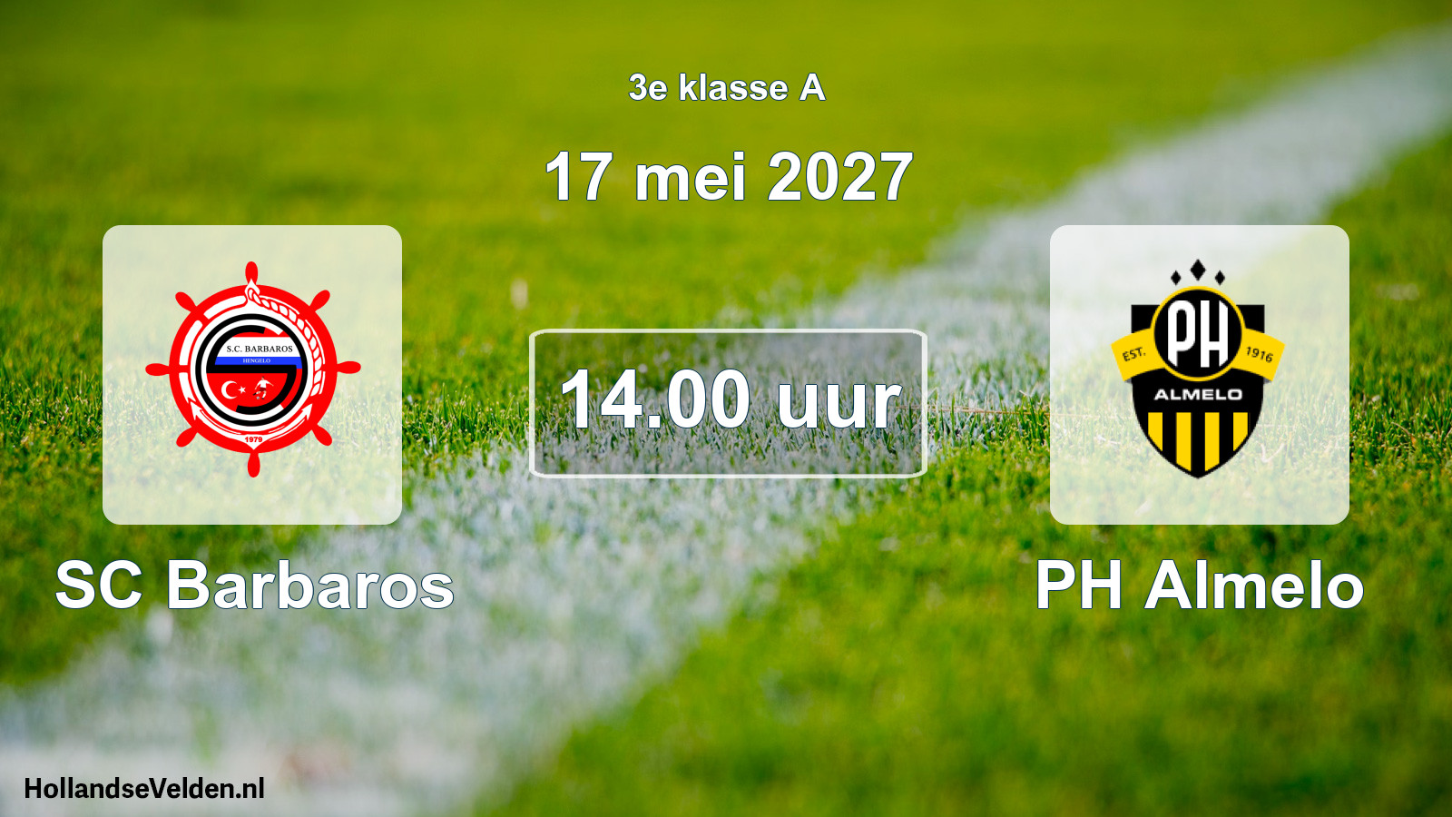 Geplande wedstrijd: SC Barbaros - PH Almelo (17 mei 2027)
