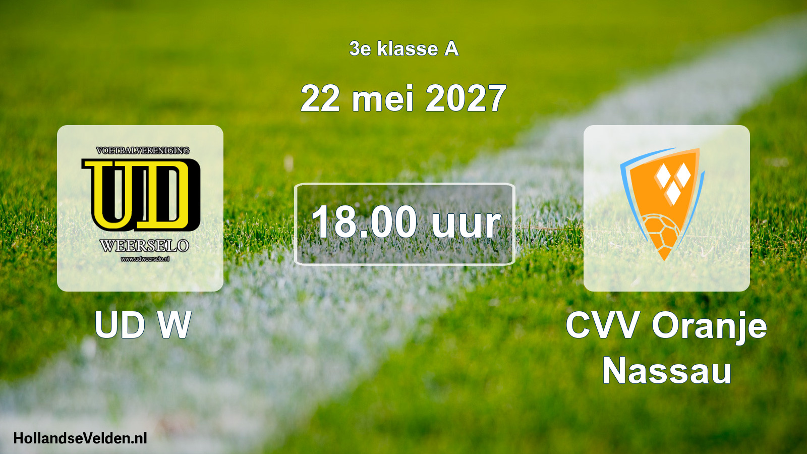 Geplande wedstrijd: UD W - CVV Oranje Nassau (22 mei 2027)