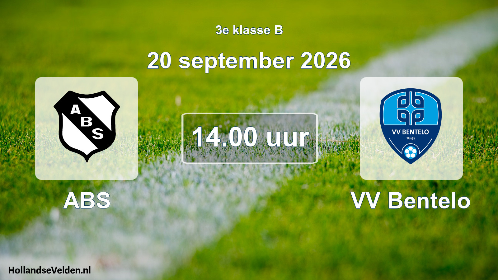 Geplande wedstrijd: ABS - VV Bentelo (20 september 2026)