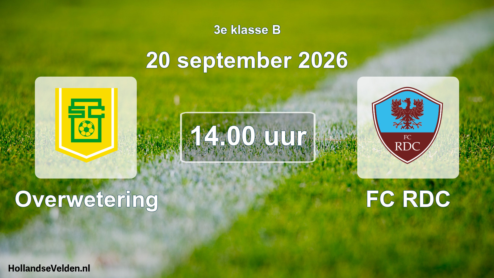 Geplande wedstrijd: Overwetering - FC RDC (20 september 2026)