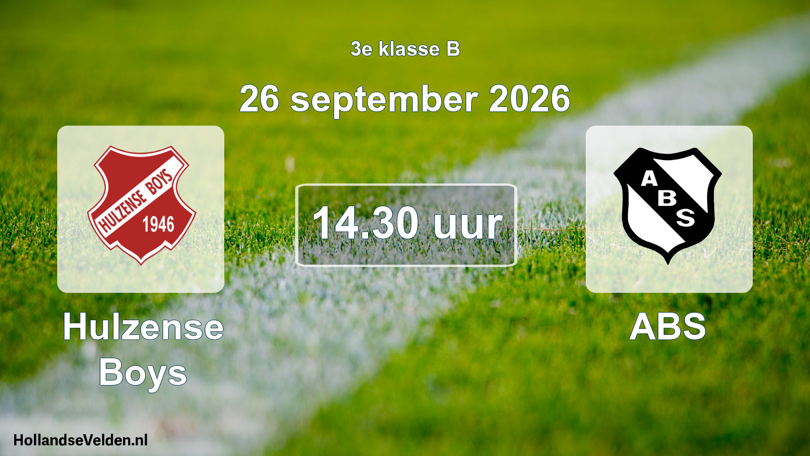 Geplande wedstrijd: Hulzense Boys - ABS (26 september 2026)