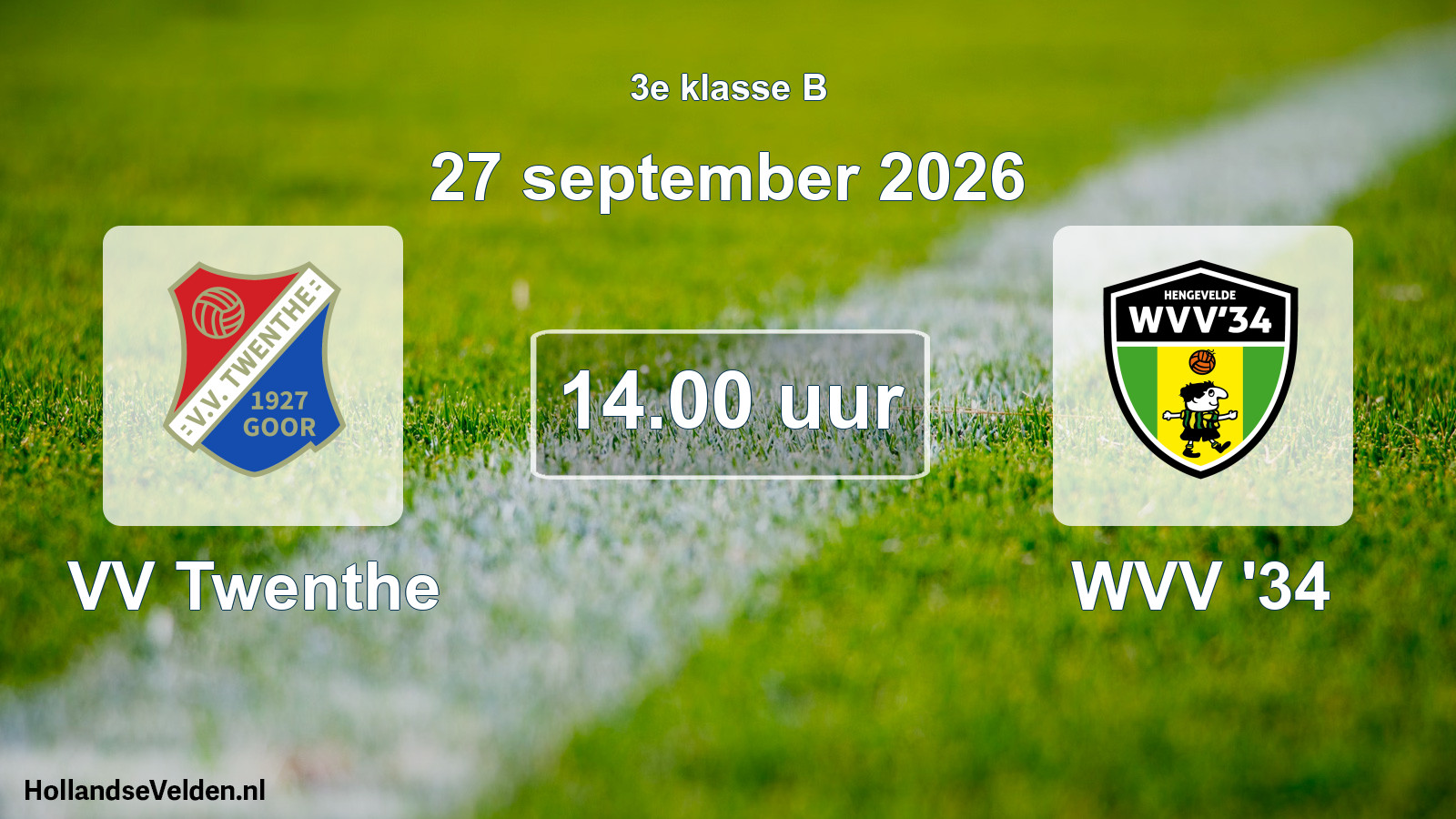 Scheduled Match: VV Twenthe - WVV '34 (27 September 2026)