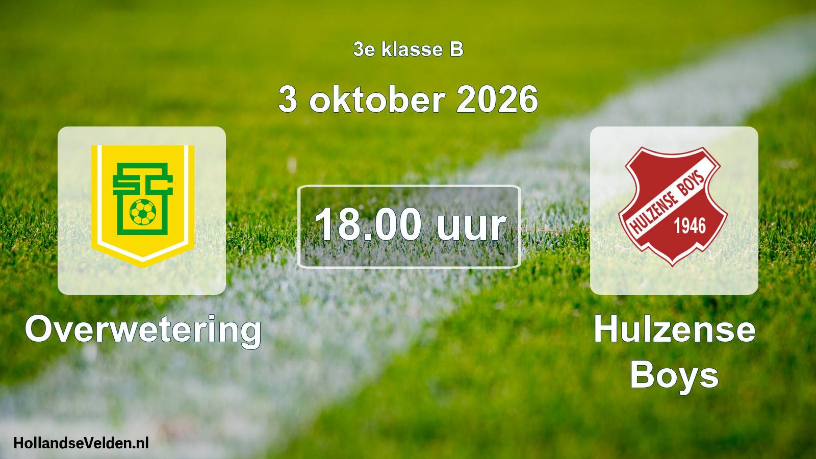 Geplande wedstrijd: Overwetering - Hulzense Boys (3 oktober 2026)