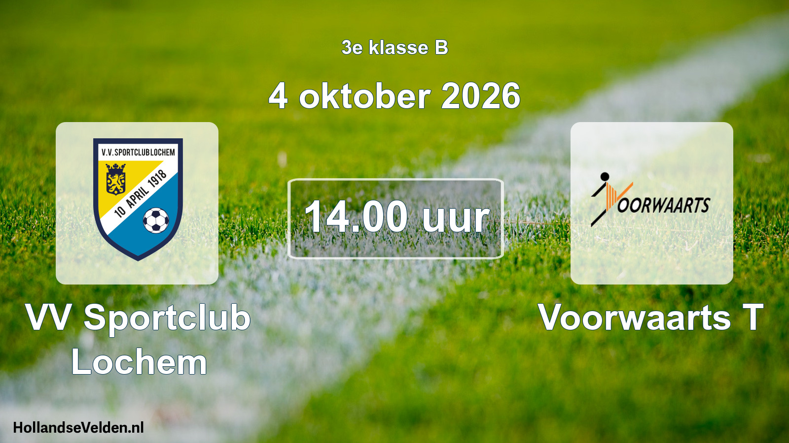 Geplande wedstrijd: VV Sportclub Lochem - Voorwaarts T (4 oktober 2026)
