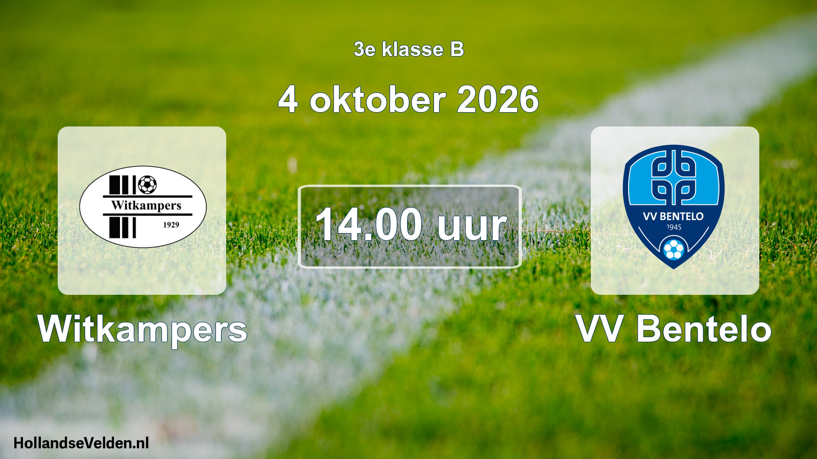 Geplande wedstrijd: Witkampers - VV Bentelo (4 oktober 2026)