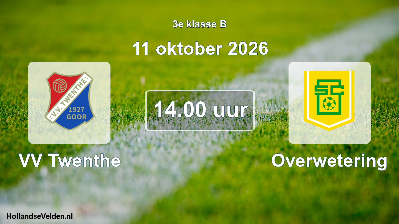 Geplande wedstrijd: VV Twenthe - Overwetering (11 oktober 2026)