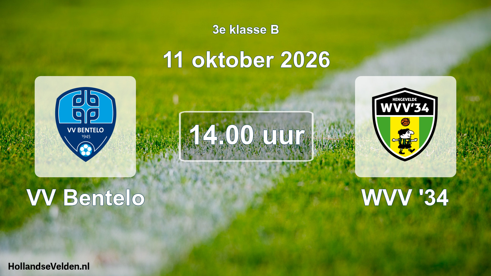 Geplande wedstrijd: VV Bentelo - WVV '34 (11 oktober 2026)
