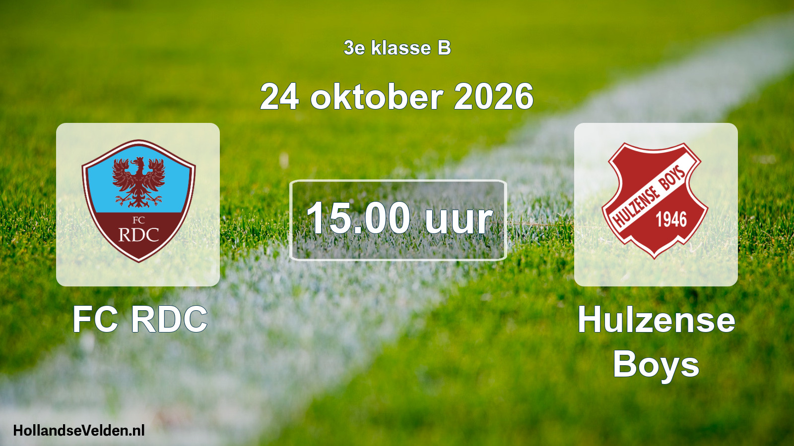 Geplande wedstrijd: FC RDC - Hulzense Boys (24 oktober 2026)