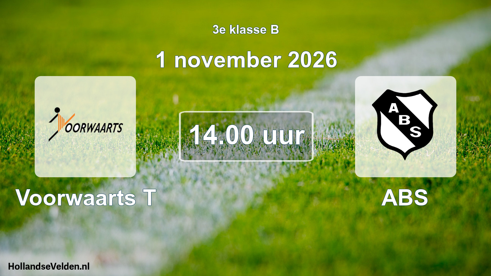 Geplande wedstrijd: Voorwaarts T - ABS (1 november 2026)