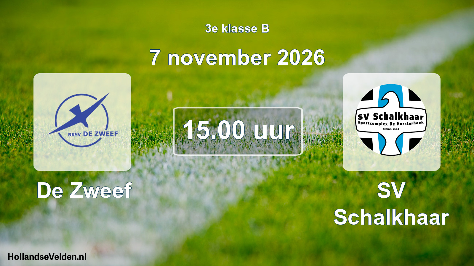 Geplande wedstrijd: De Zweef - SV Schalkhaar (7 november 2026)