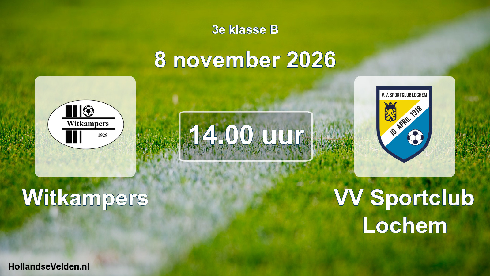 Geplande wedstrijd: Witkampers - VV Sportclub Lochem (8 november 2026)