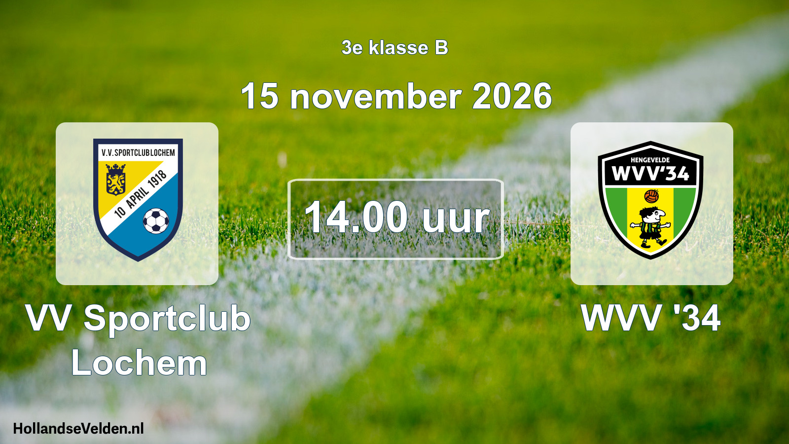 Geplande wedstrijd: VV Sportclub Lochem - WVV '34 (15 november 2026)