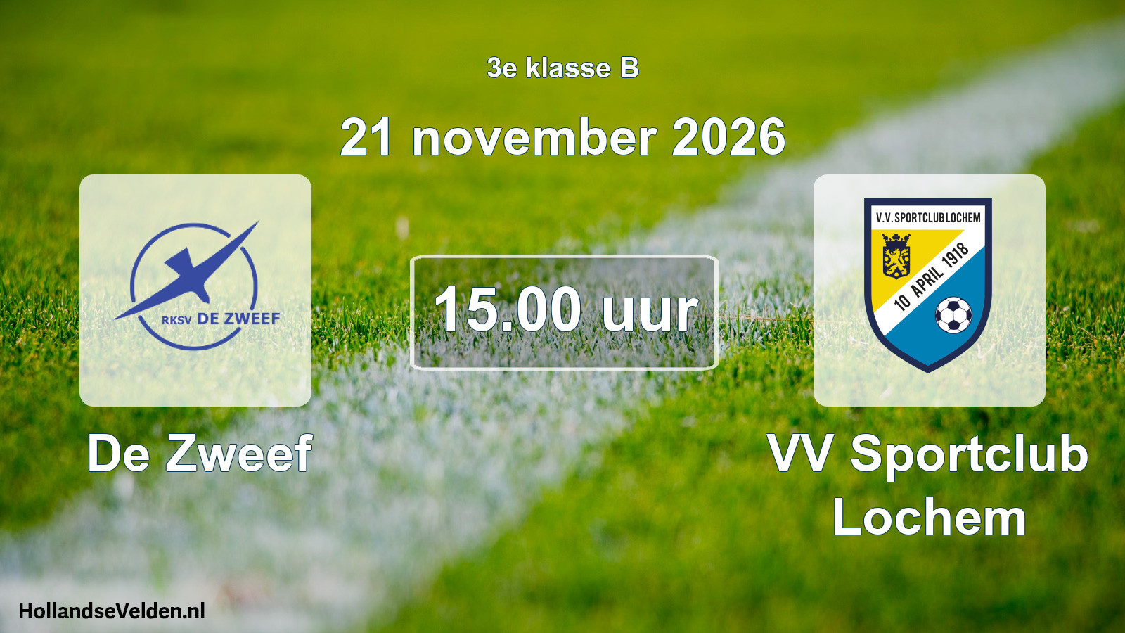 Geplande wedstrijd: De Zweef - VV Sportclub Lochem (21 november 2026)