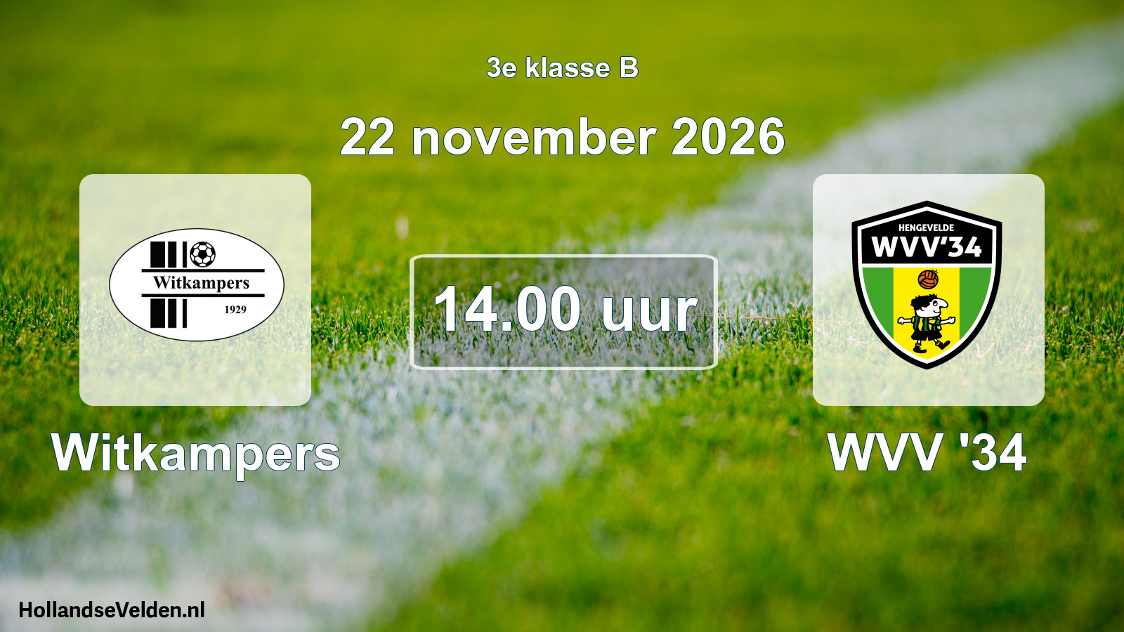 Geplande wedstrijd: Witkampers - WVV '34 (22 november 2026)