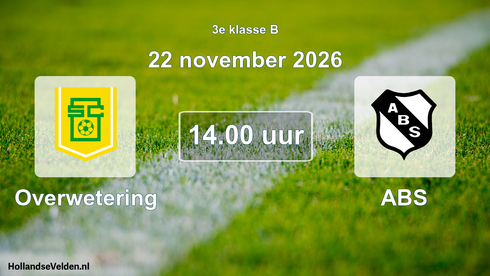 Geplande wedstrijd: Overwetering - ABS (22 november 2026)