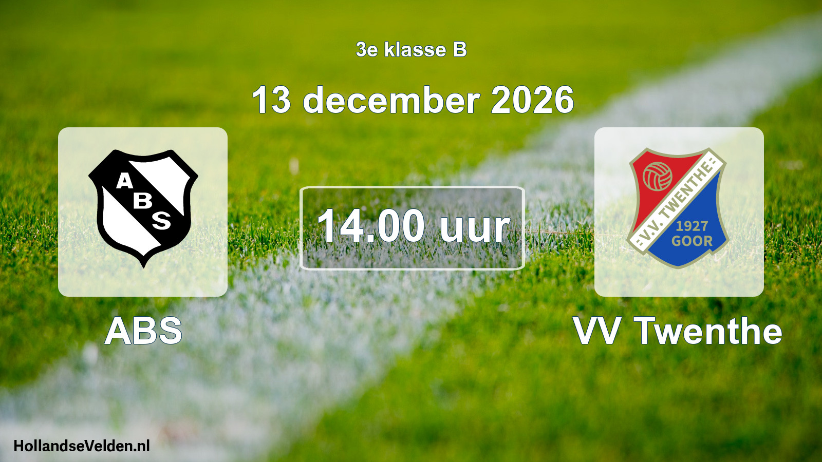 Geplande wedstrijd: ABS - VV Twenthe (13 december 2026)