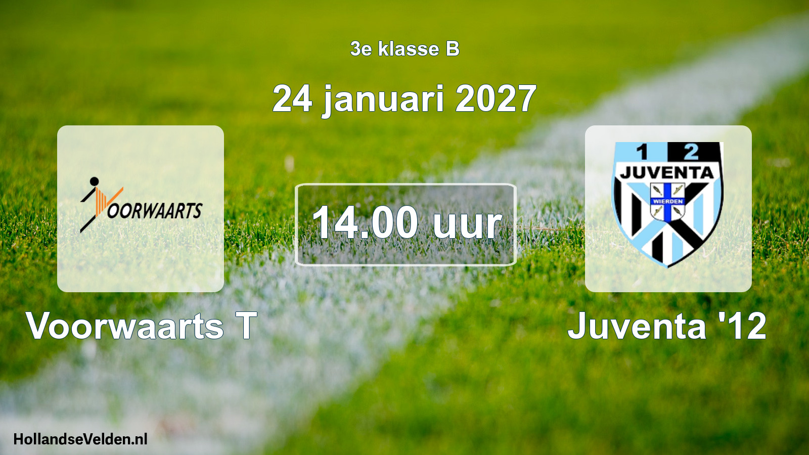 Geplande wedstrijd: Voorwaarts T - Juventa '12 (24 januari 2027)