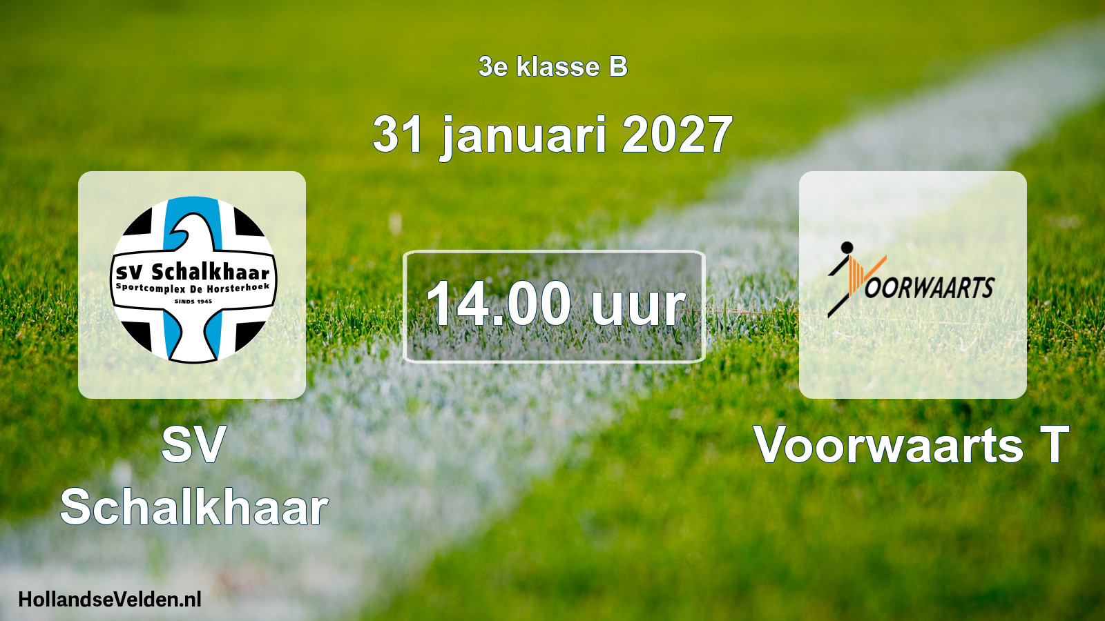 Geplande wedstrijd: SV Schalkhaar - Voorwaarts T (31 januari 2027)