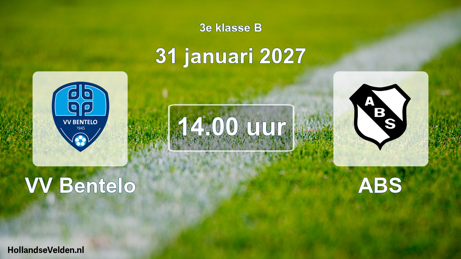 Geplande wedstrijd: VV Bentelo - ABS (31 januari 2027)
