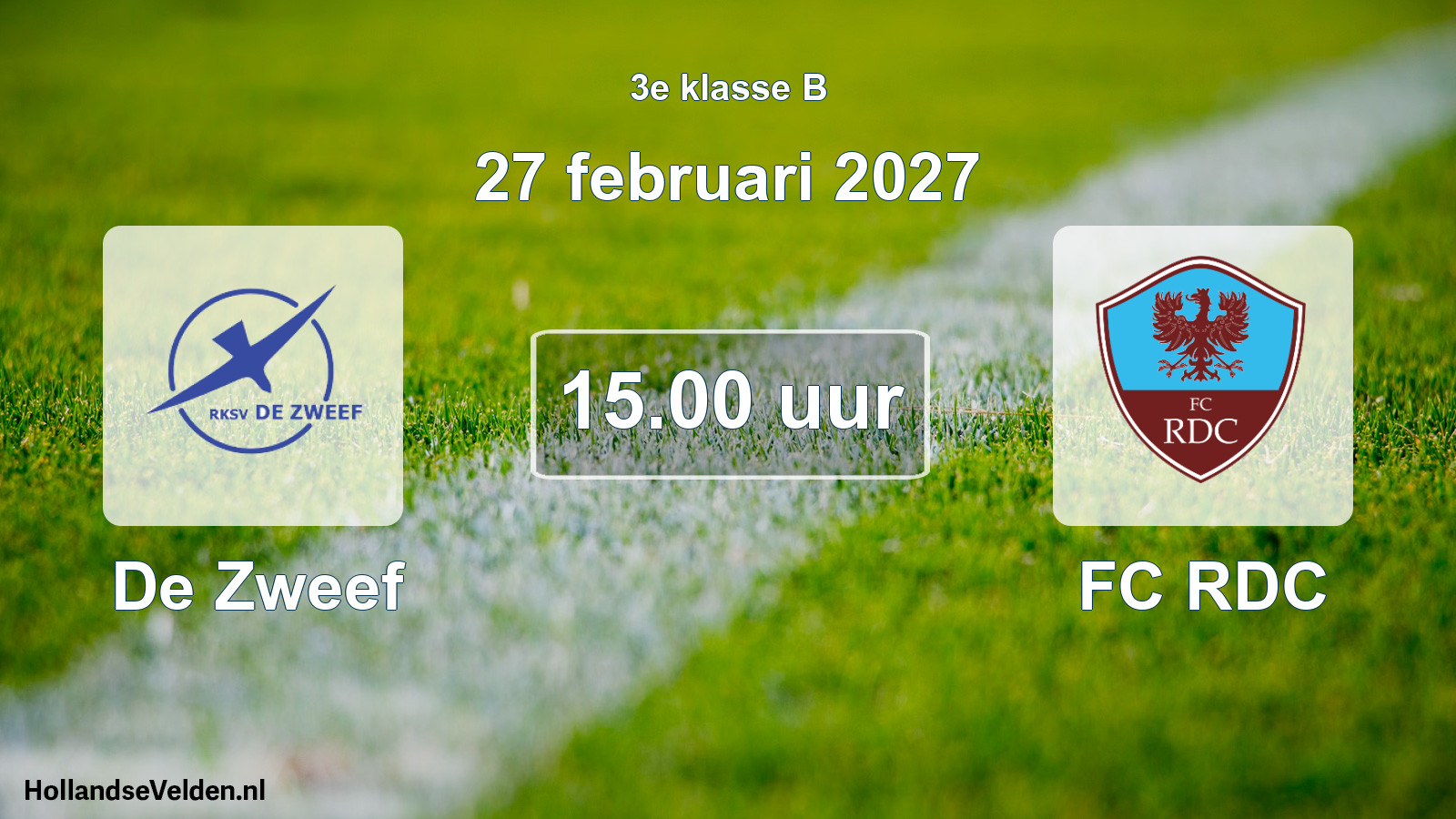 Geplande wedstrijd: De Zweef - FC RDC (27 februari 2027)