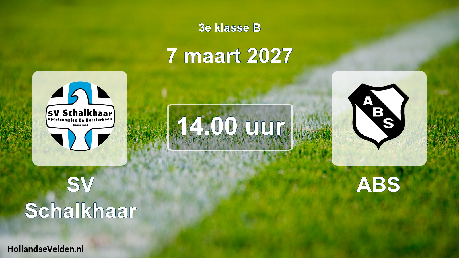 Geplande wedstrijd: SV Schalkhaar - ABS (7 maart 2027)