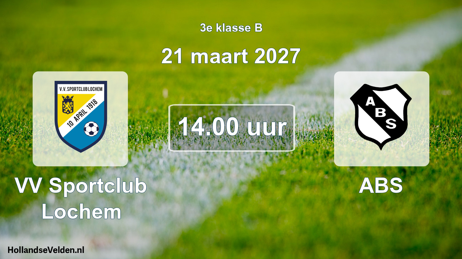 Geplande wedstrijd: VV Sportclub Lochem - ABS (21 maart 2027)