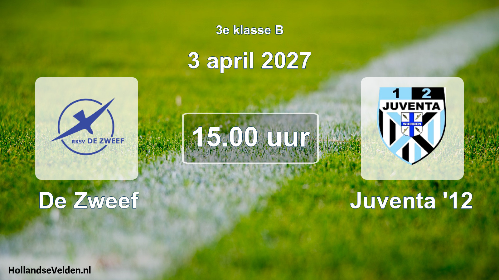 Geplande wedstrijd: De Zweef - Juventa '12 (3 april 2027)