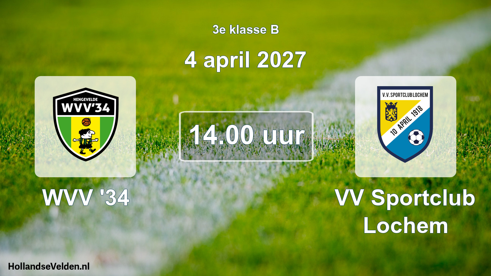 Geplande wedstrijd: WVV '34 - VV Sportclub Lochem (4 april 2027)