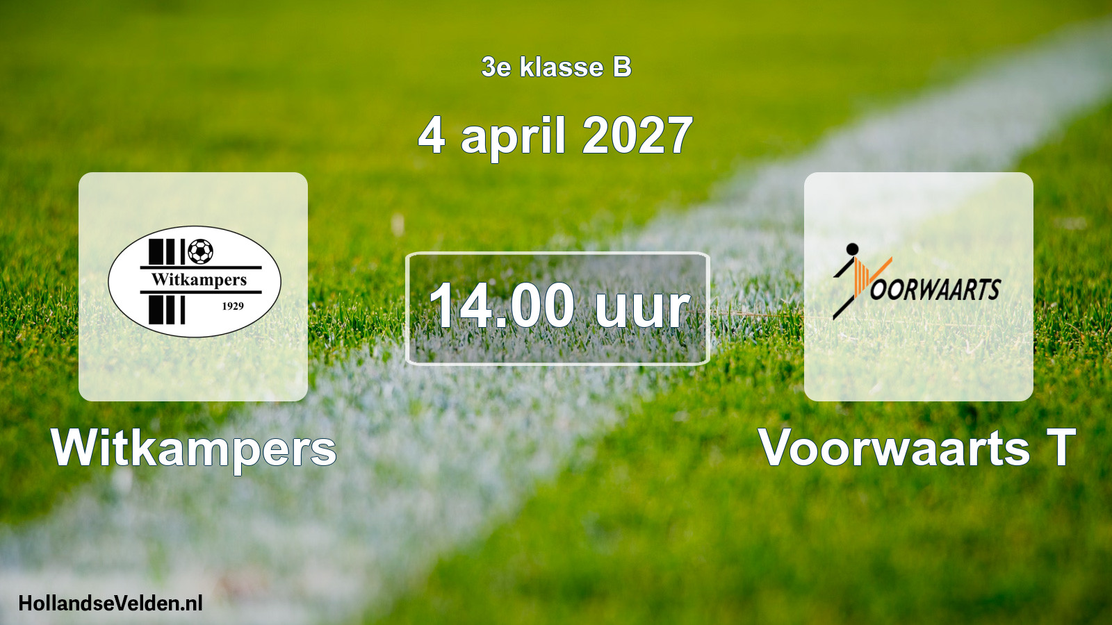 Geplande wedstrijd: Witkampers - Voorwaarts T (4 april 2027)