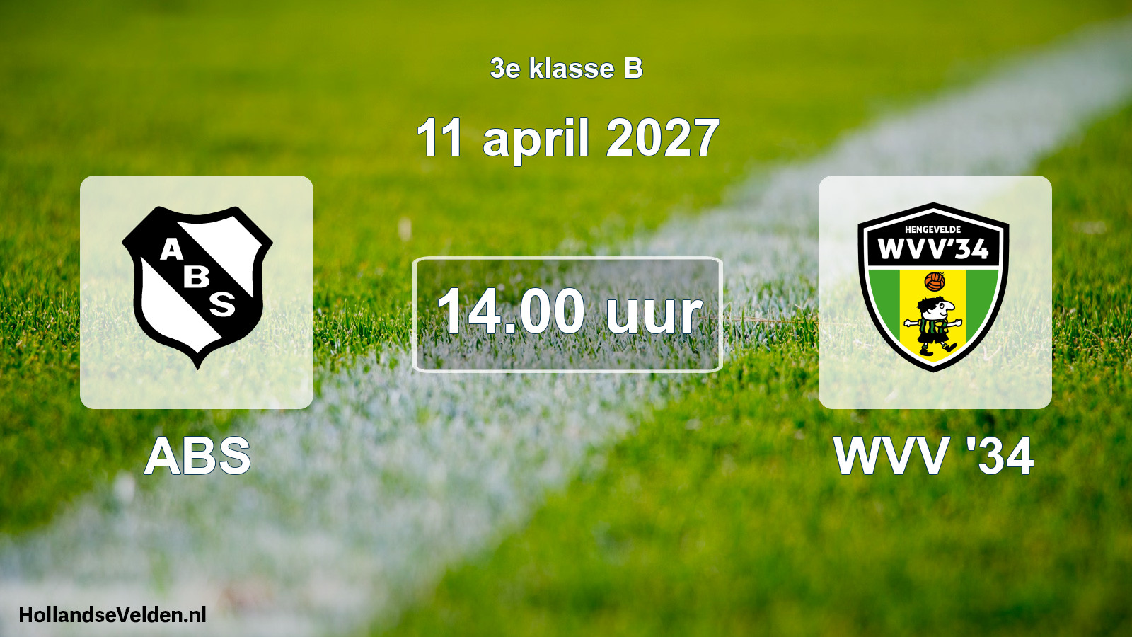 Geplande wedstrijd: ABS - WVV '34 (11 april 2027)