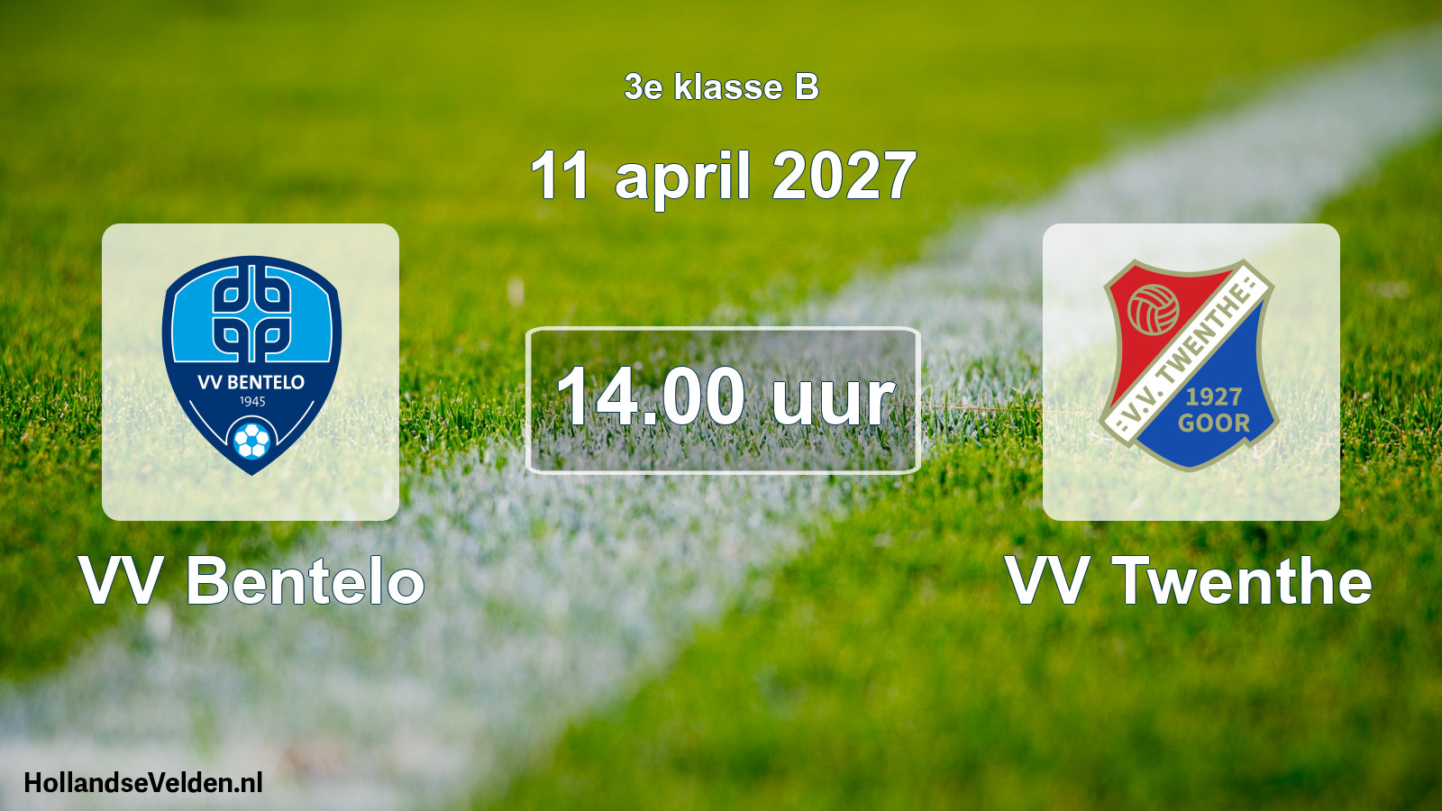 Geplande wedstrijd: VV Bentelo - VV Twenthe (11 april 2027)