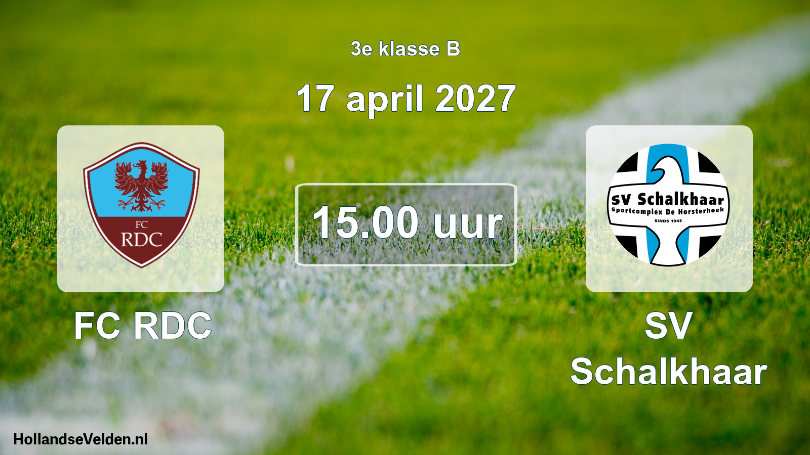 Geplande wedstrijd: FC RDC - SV Schalkhaar (17 april 2027)