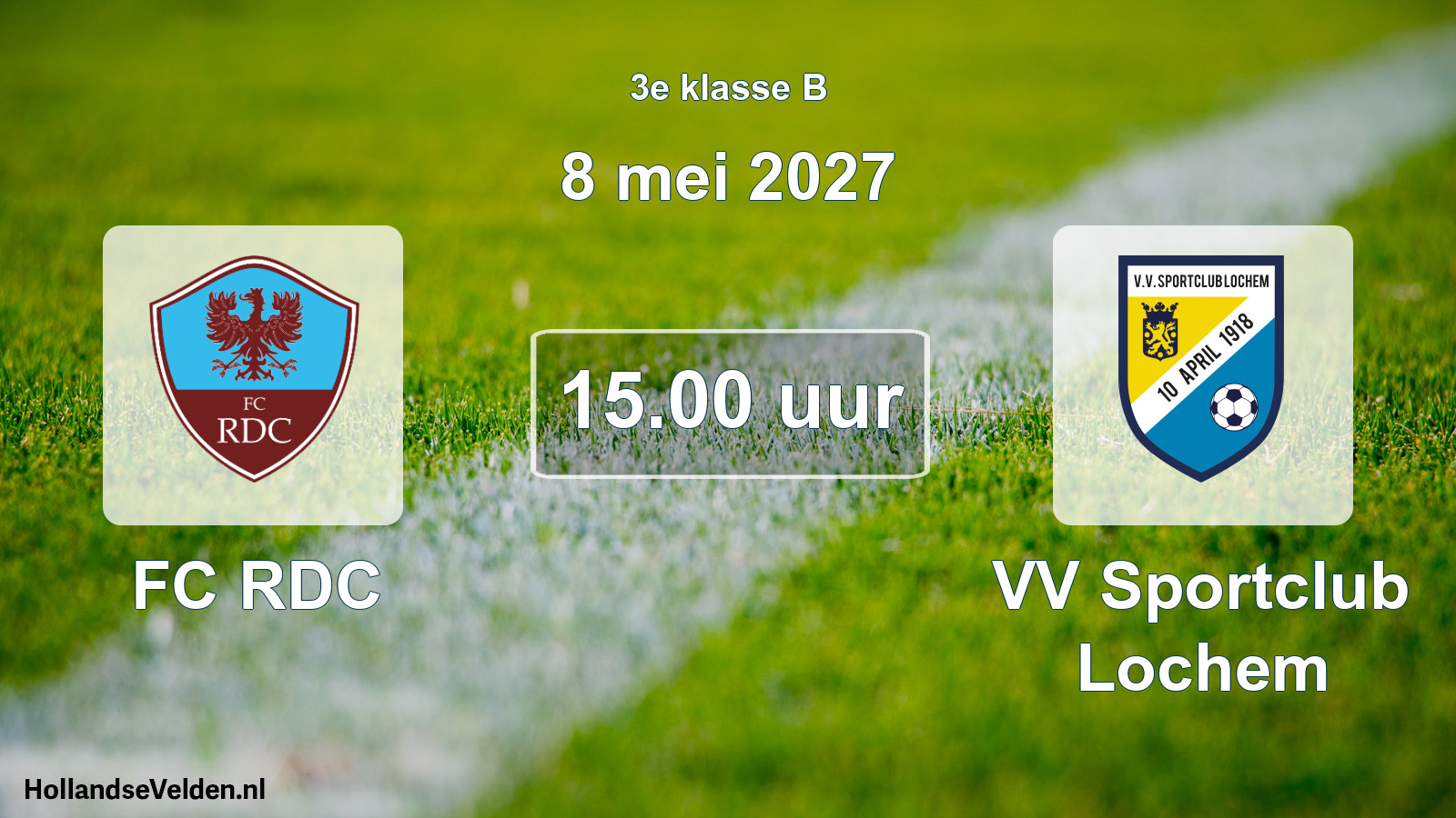 Geplande wedstrijd: FC RDC - VV Sportclub Lochem (8 mei 2027)