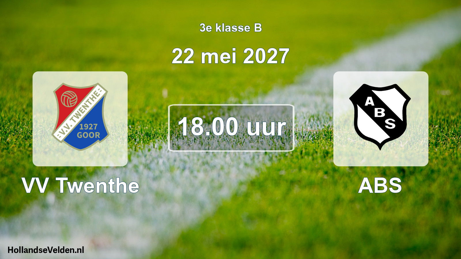 Geplande wedstrijd: VV Twenthe - ABS (22 mei 2027)