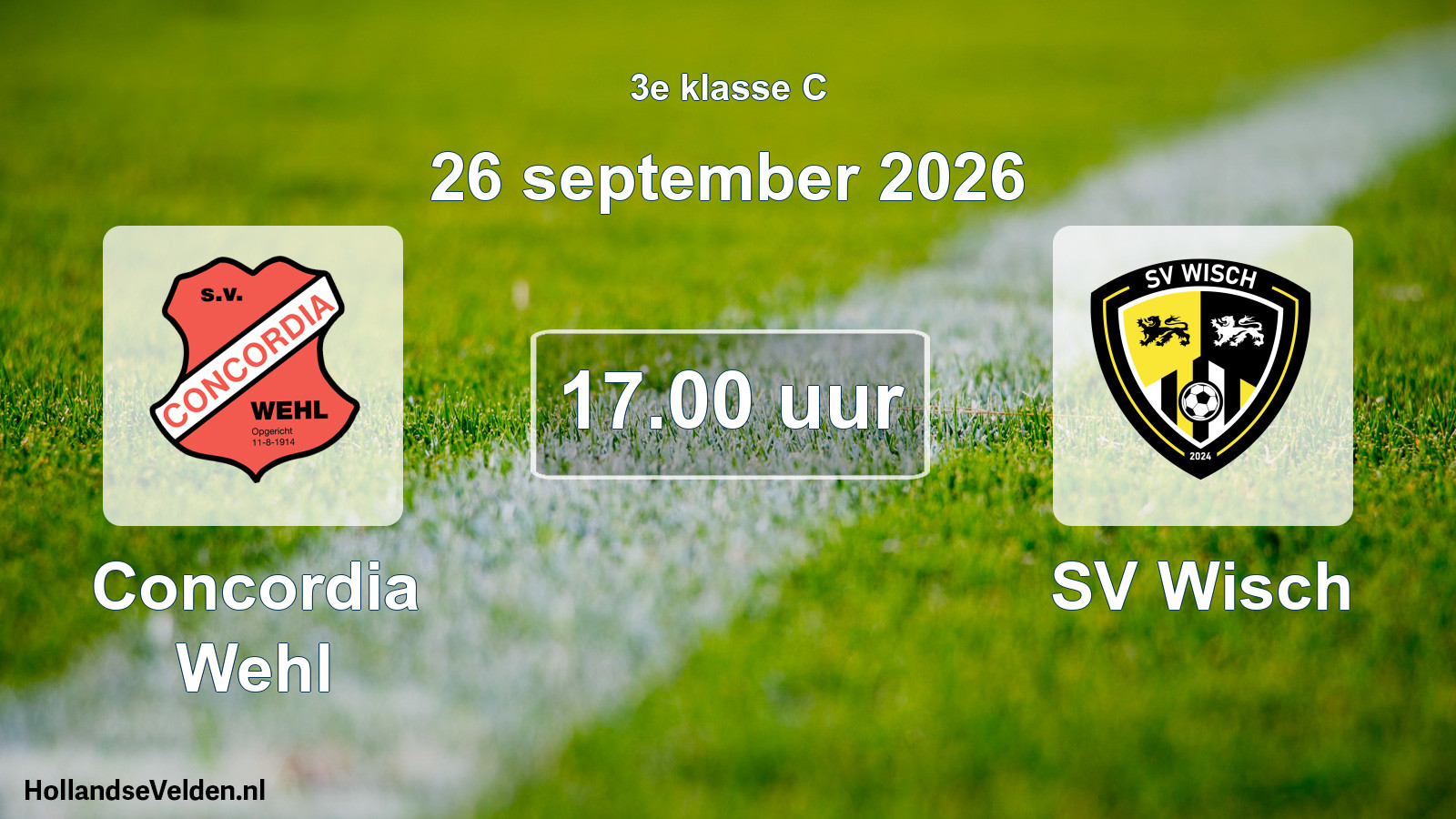 Geplande wedstrijd: Concordia Wehl - SV Wisch (26 september 2026)