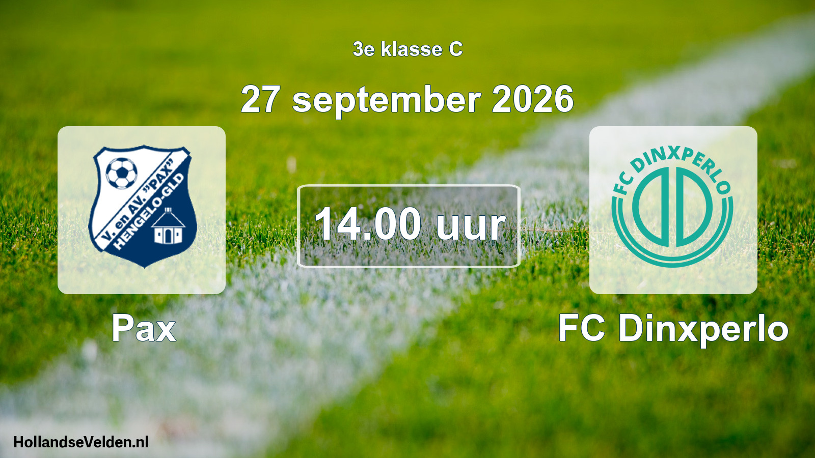 Geplande wedstrijd: Pax - FC Dinxperlo (27 september 2026)