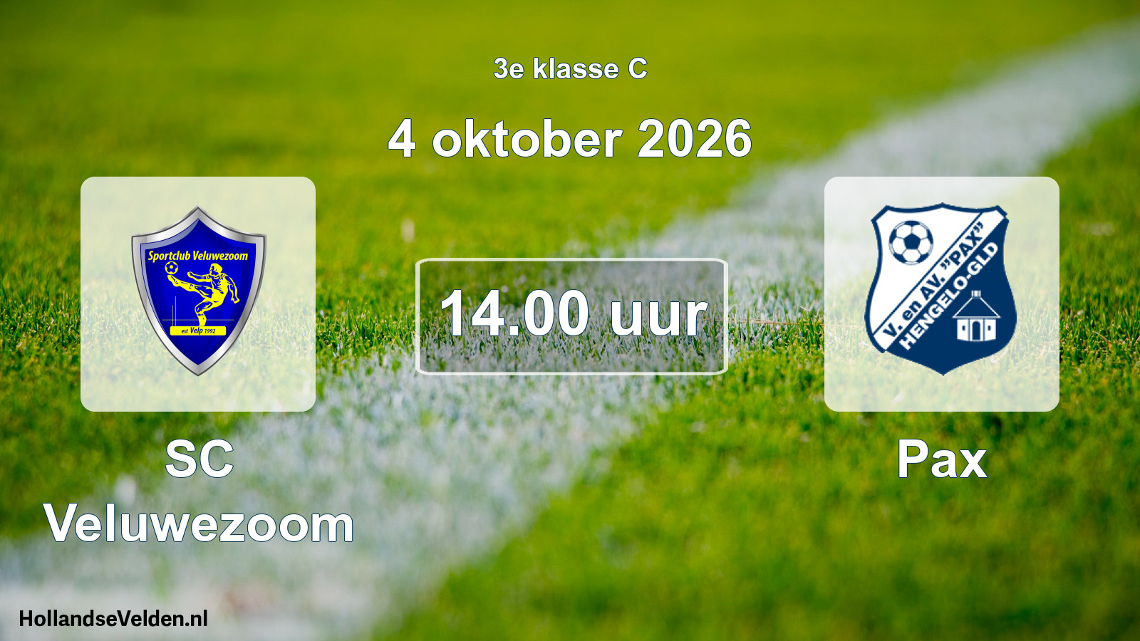 Geplande wedstrijd: SC Veluwezoom - Pax (4 oktober 2026)