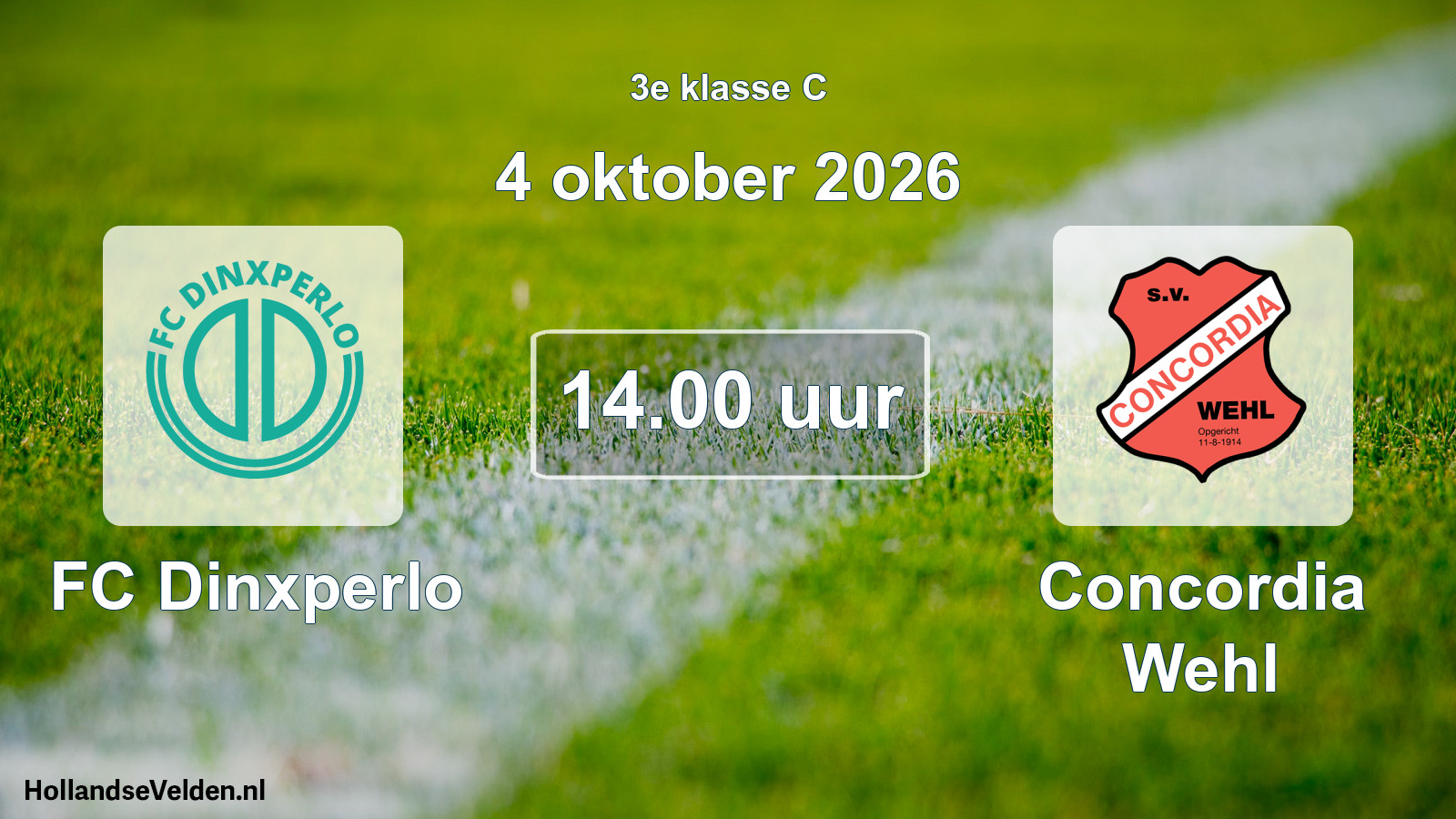 Geplande wedstrijd: FC Dinxperlo - Concordia Wehl (4 oktober 2026)
