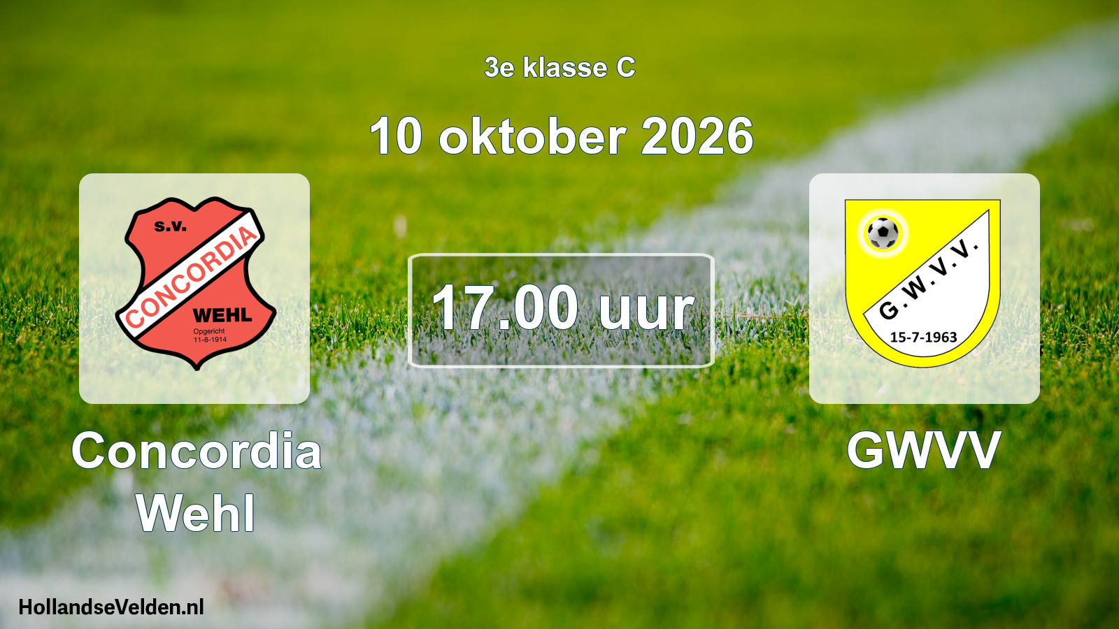 Geplande wedstrijd: Concordia Wehl - GWVV (10 oktober 2026)