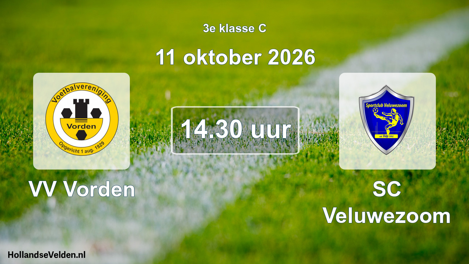 Geplande wedstrijd: VV Vorden - SC Veluwezoom (11 oktober 2026)