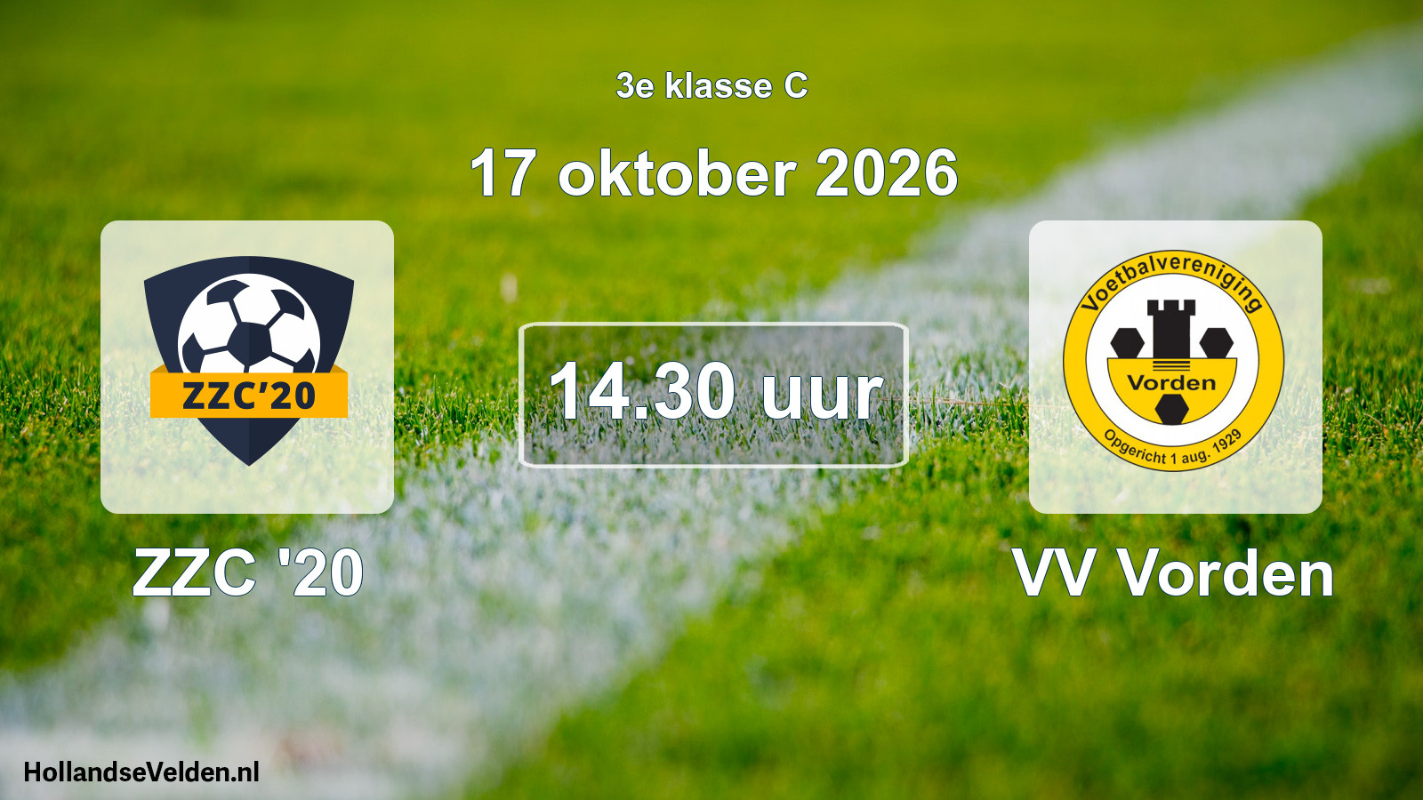 Scheduled Match: ZZC '20 - VV Vorden (17 October 2026)