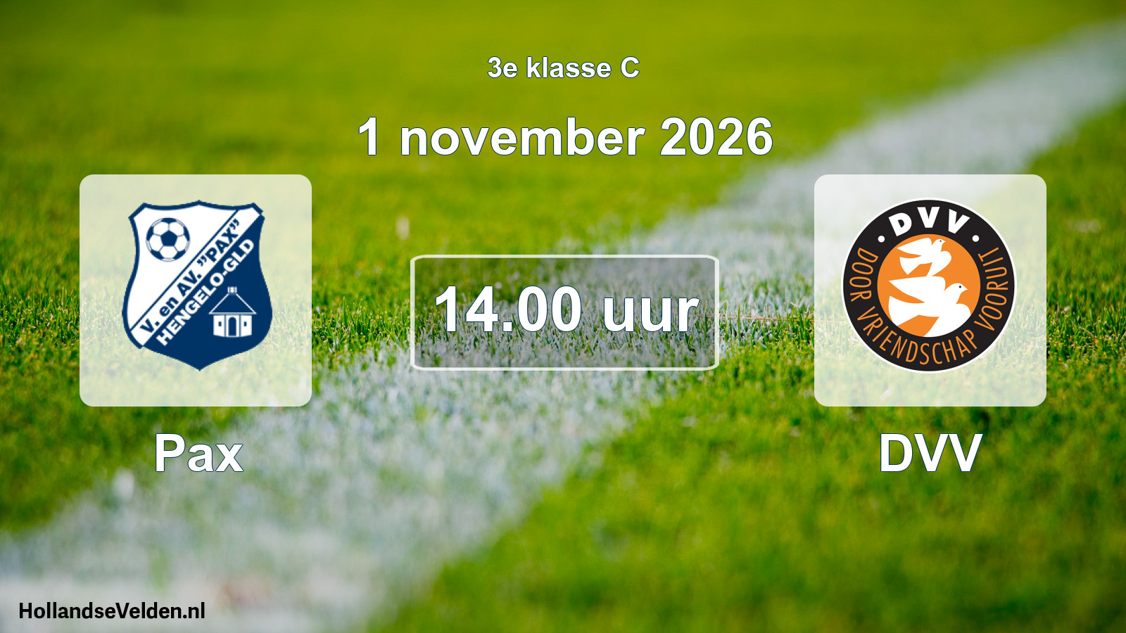 Scheduled Match: Pax - DVV (1 November 2026)