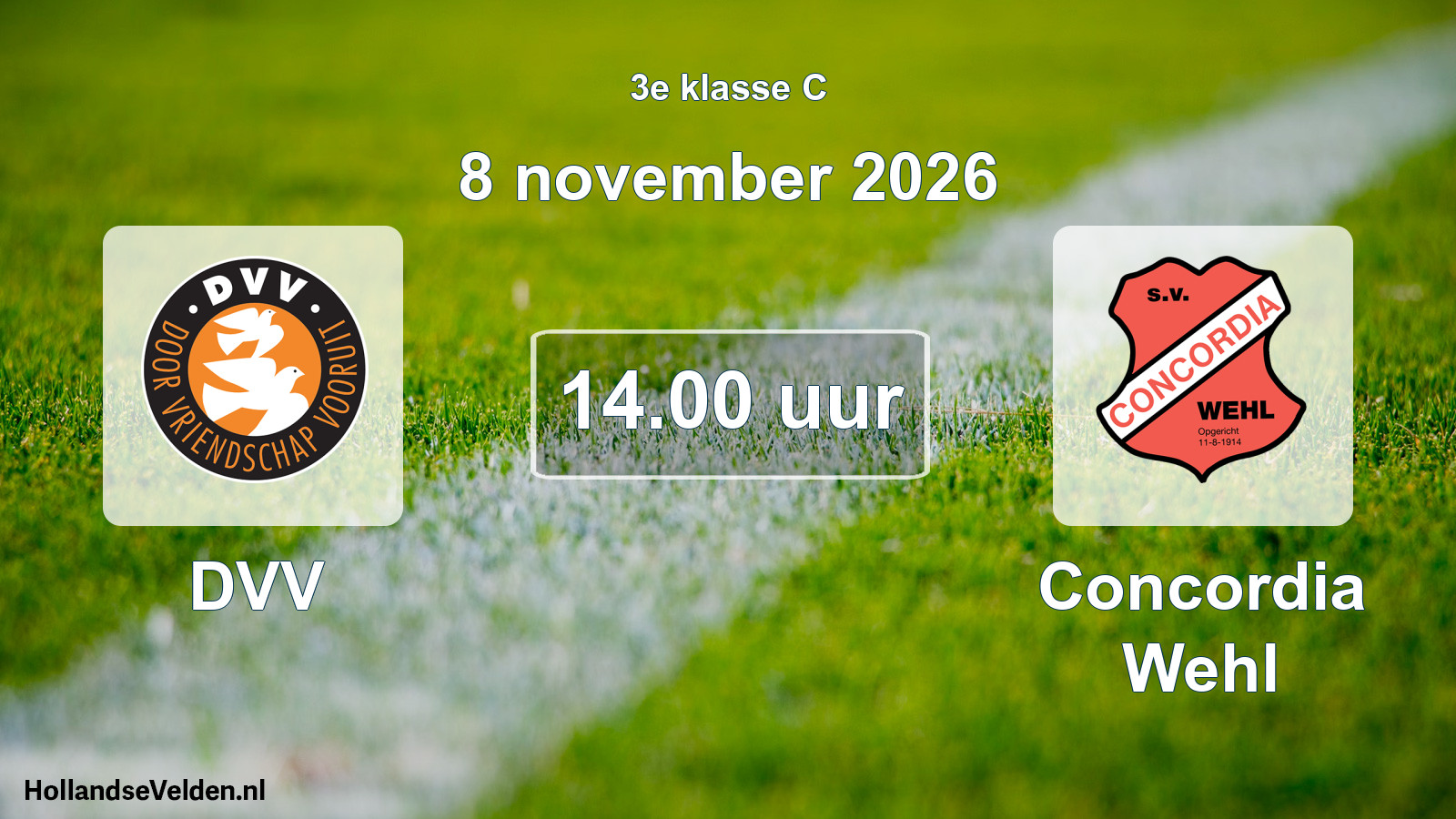 Geplande wedstrijd: DVV - Concordia Wehl (8 november 2026)