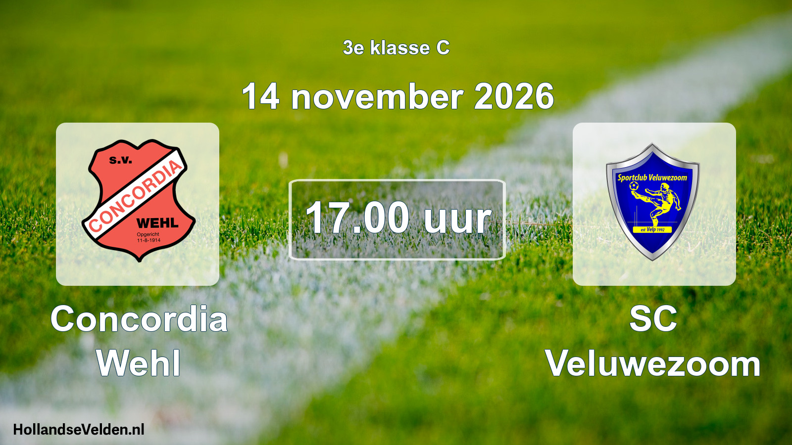 Scheduled Match: Concordia Wehl - SC Veluwezoom (14 November 2026)