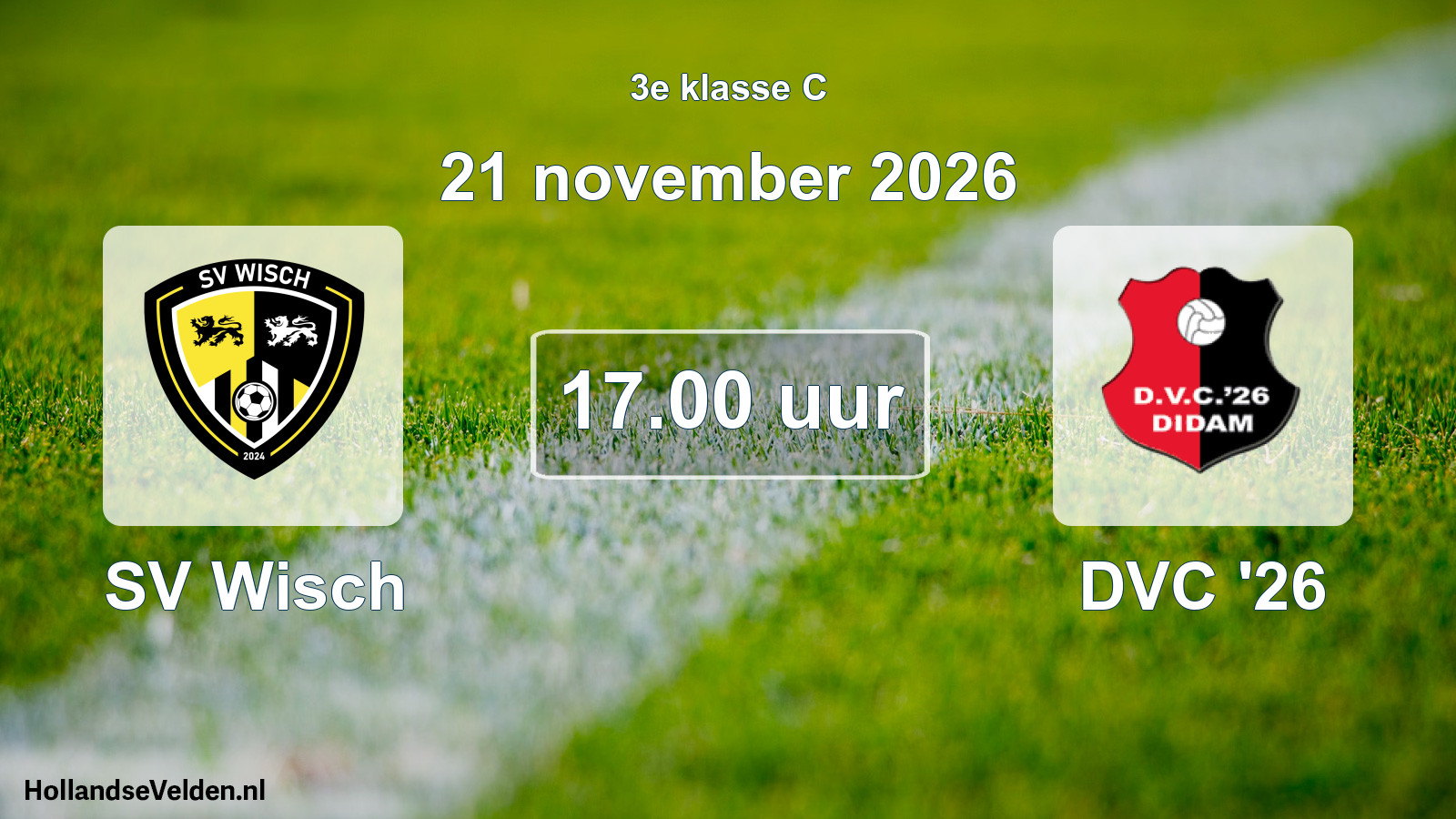 Geplande wedstrijd: SV Wisch - DVC '26 (21 november 2026)