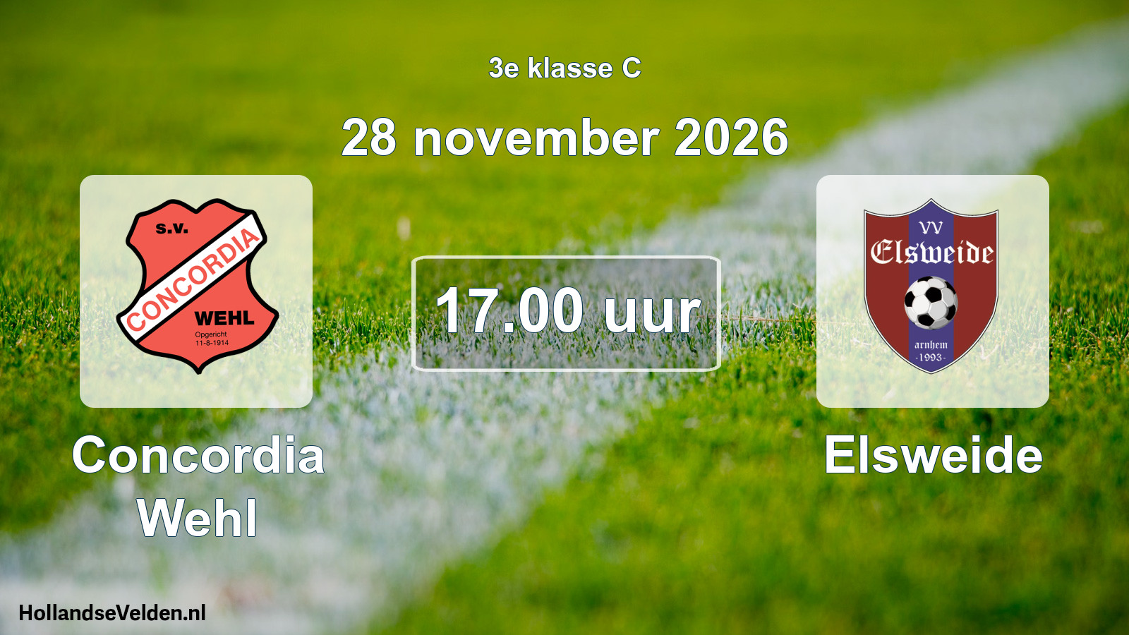 Geplande wedstrijd: Concordia Wehl - Elsweide (28 november 2026)