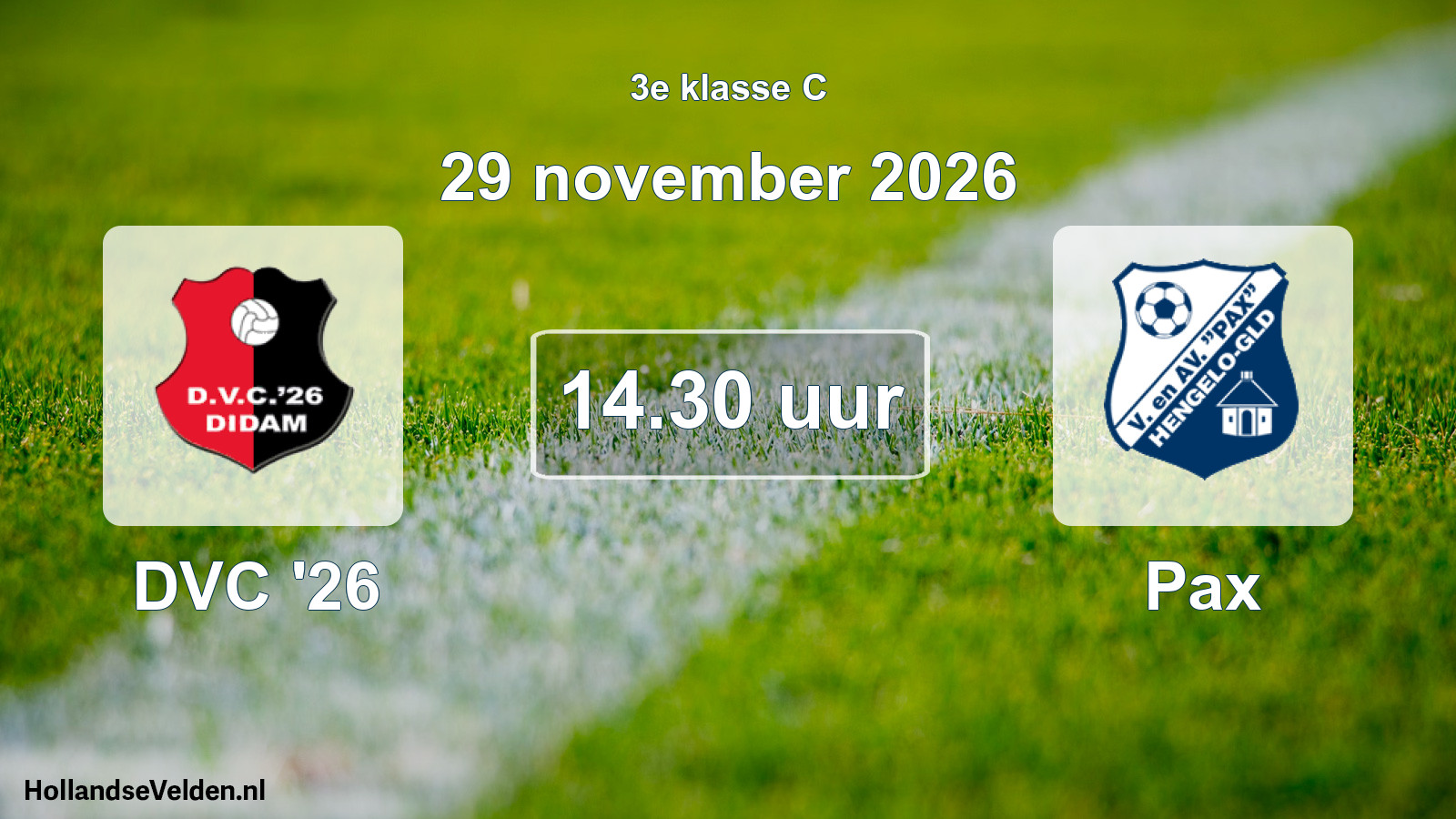 Geplande wedstrijd: DVC '26 - Pax (29 november 2026)