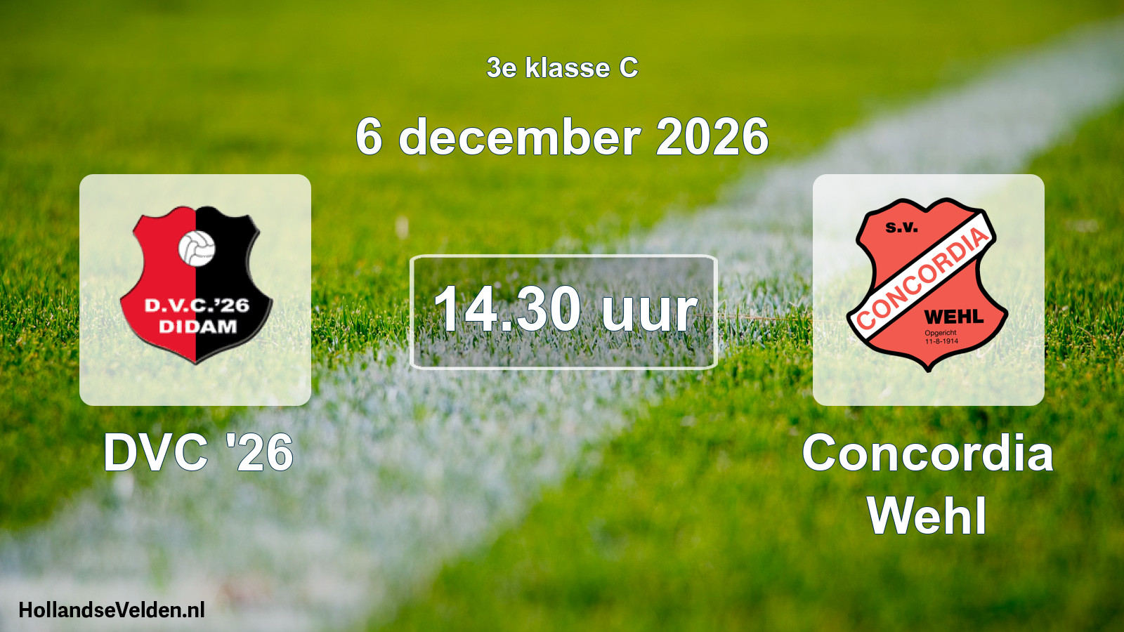 Geplande wedstrijd: DVC '26 - Concordia Wehl (6 december 2026)