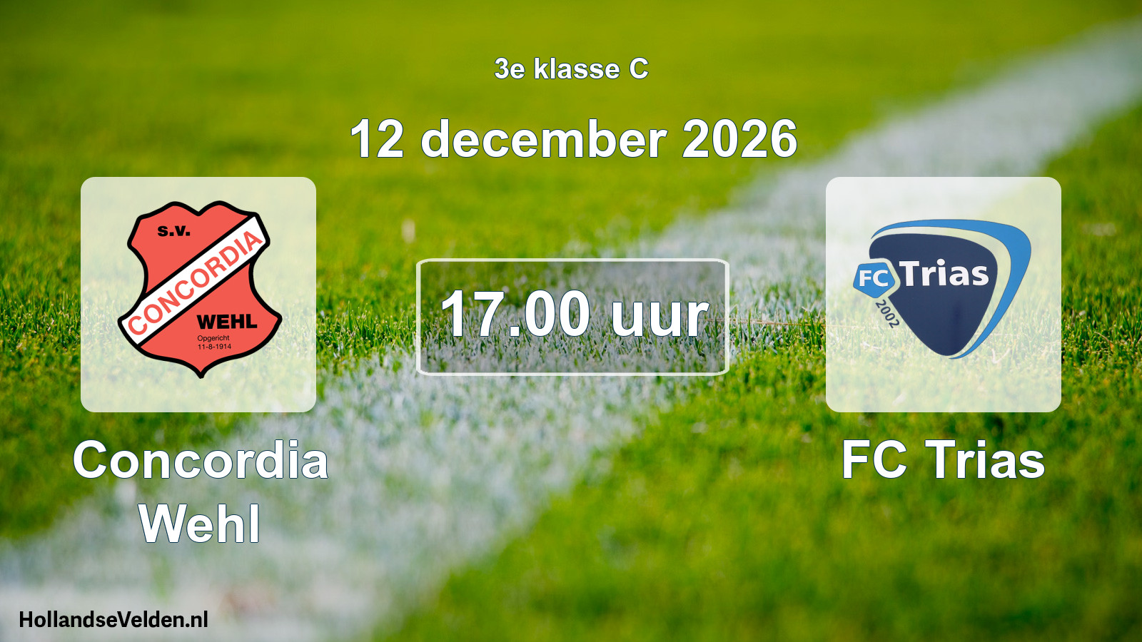 Geplande wedstrijd: Concordia Wehl - FC Trias (12 december 2026)