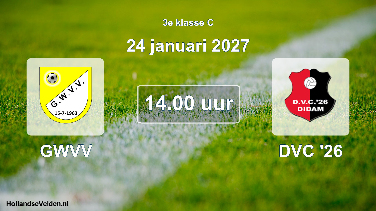 Geplande wedstrijd: GWVV - DVC '26 (24 januari 2027)
